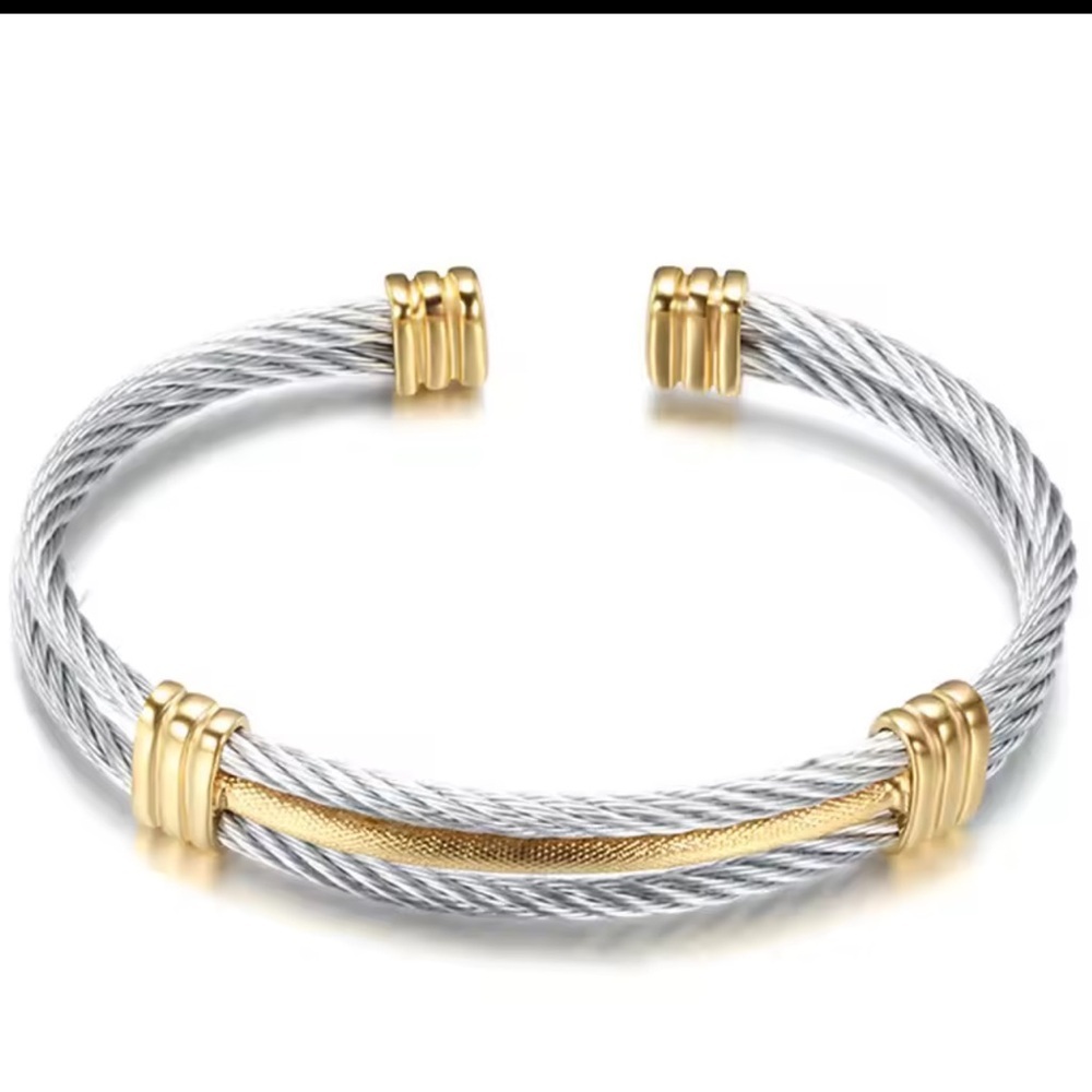 Elegant Silver and Gold Unisex Bracelet
